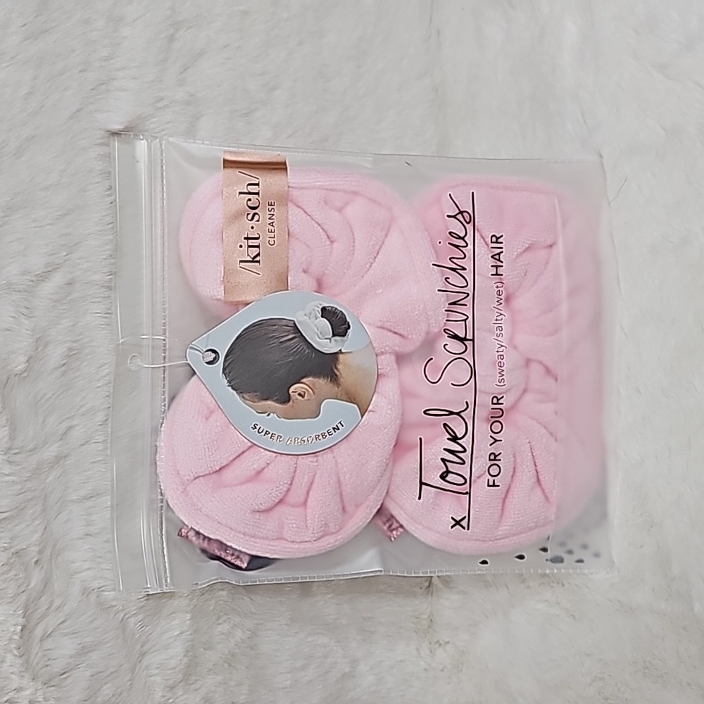 Kitsch Pink Microfiber Towel Scrunchies Set of 2
